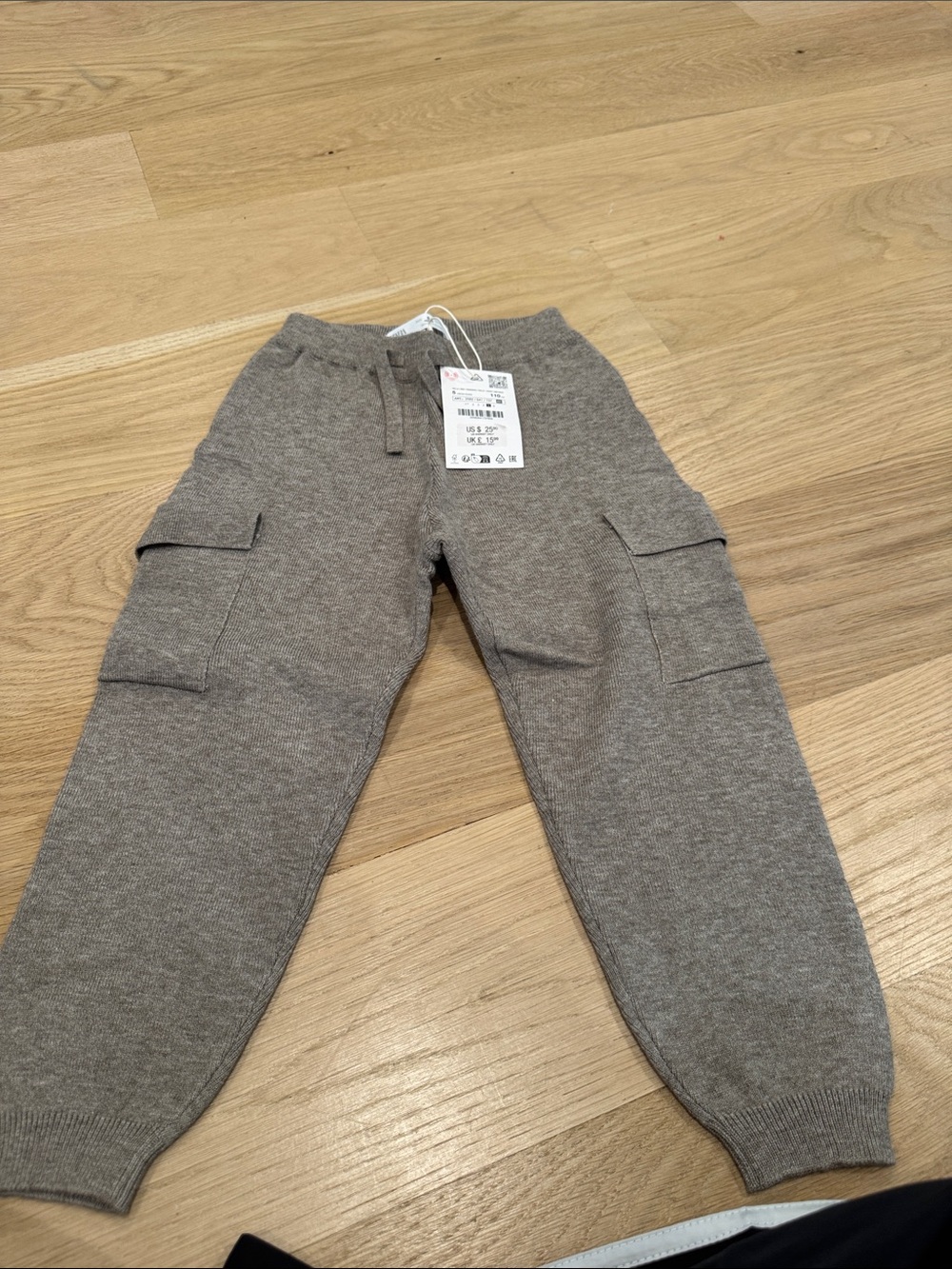 Zara Gray Cargo Jogger Pants